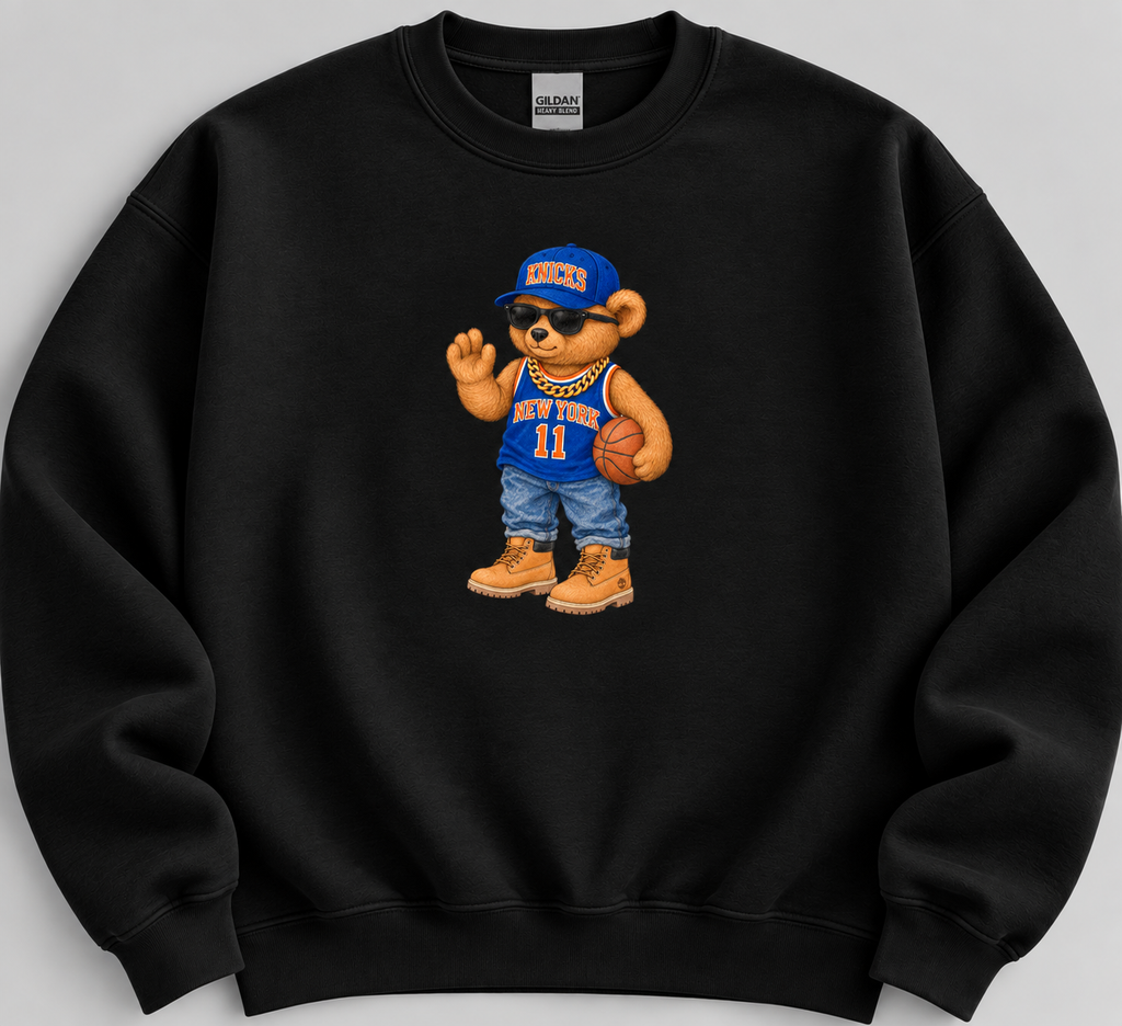 NY Basketball Bear Crewneck Sweatshirt