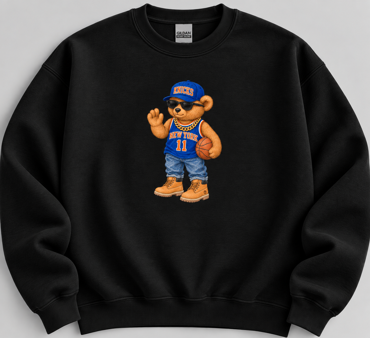 NY Basketball Bear Crewneck Sweatshirt