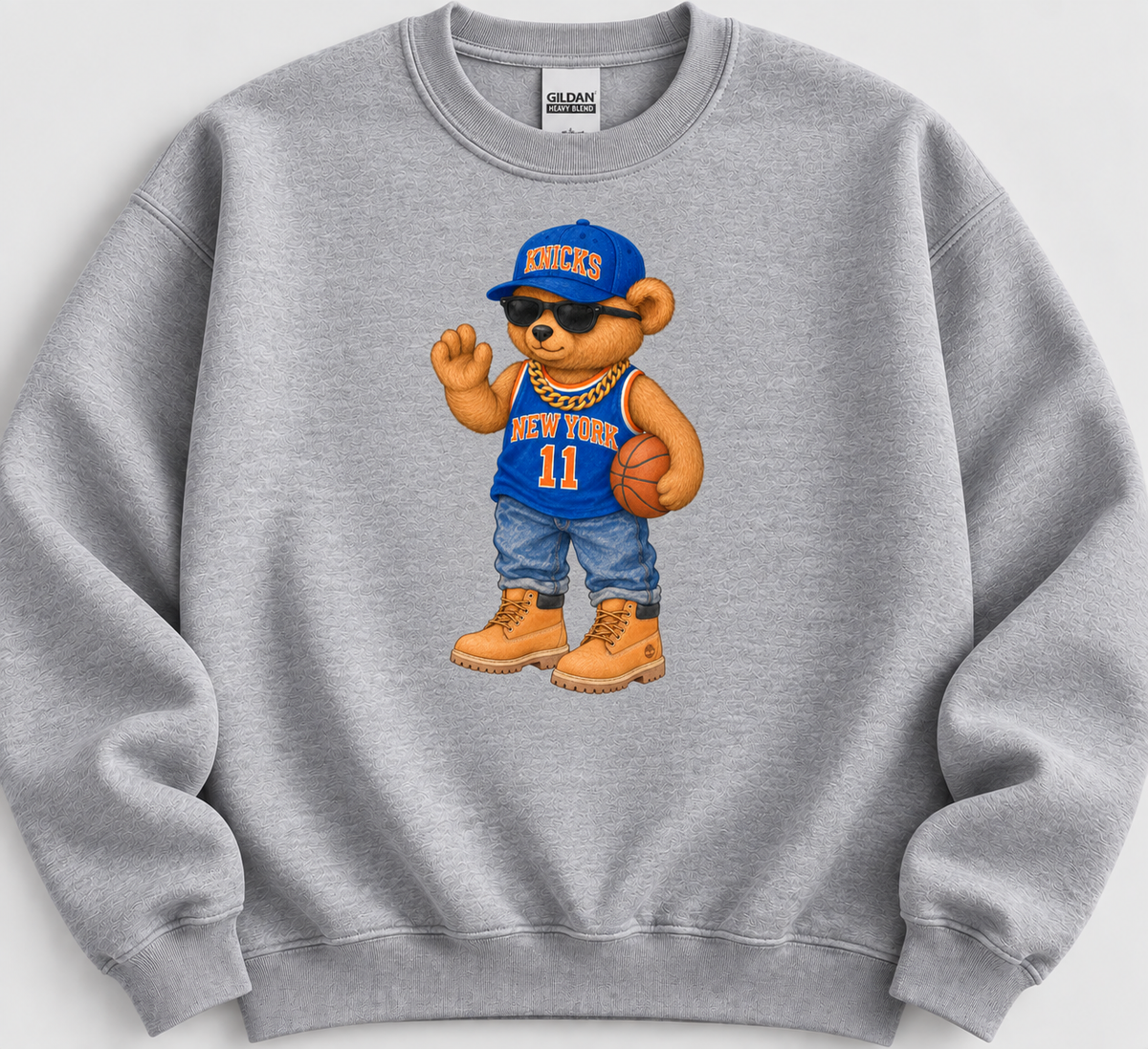 NY Basketball Bear Crewneck Sweatshirt