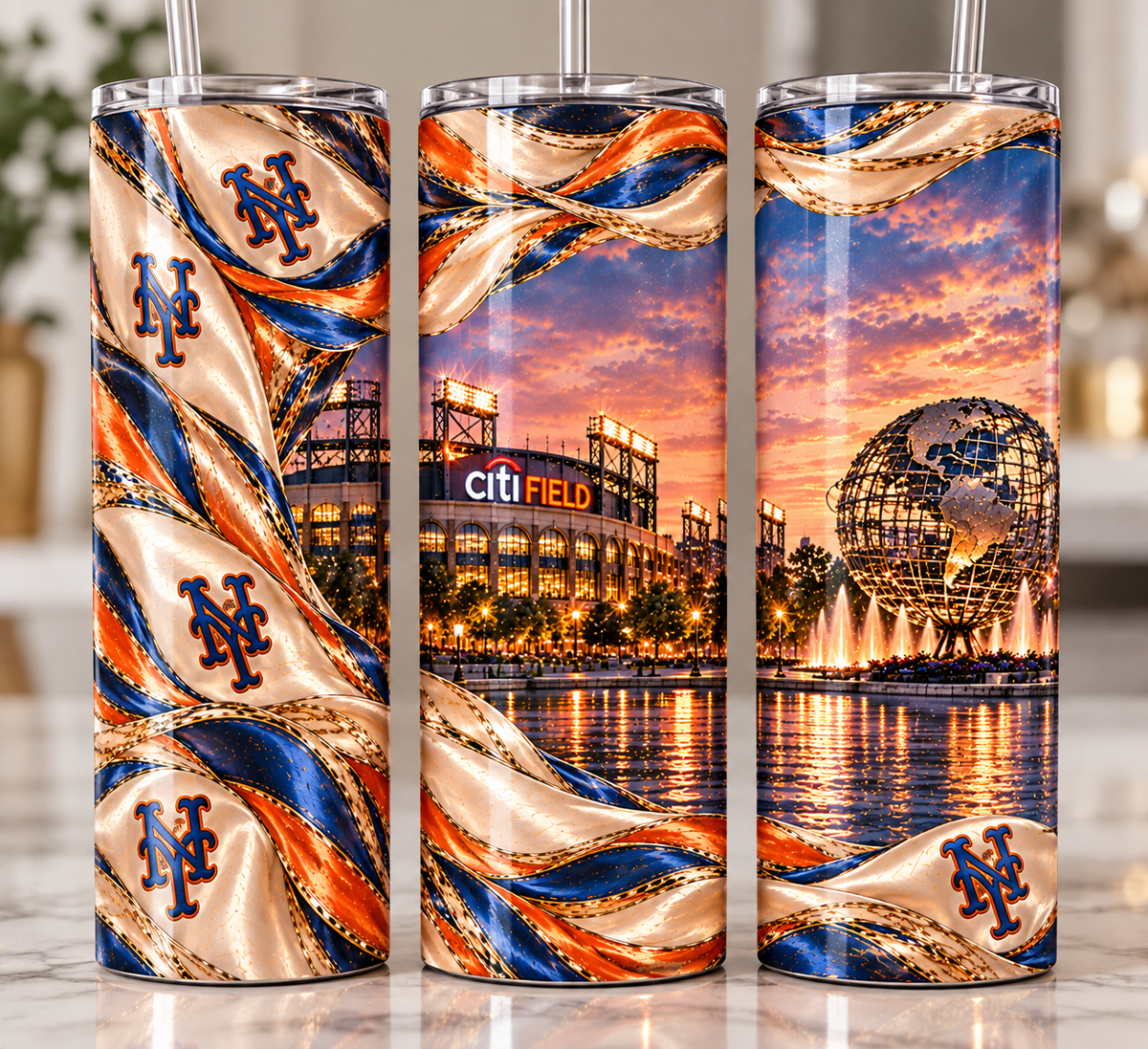 NY Mets Luxury Inspired 20oz Skinny Tumbler